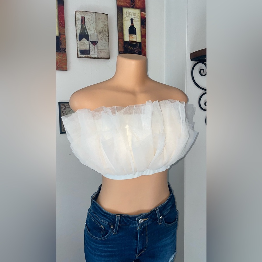 NWT STEVE MAIDEN ELAINE TULLE CROP TOP SIZE S - Picture 5 of 10